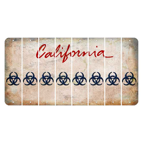 California White Cut License Plate Strips (Set of 8)