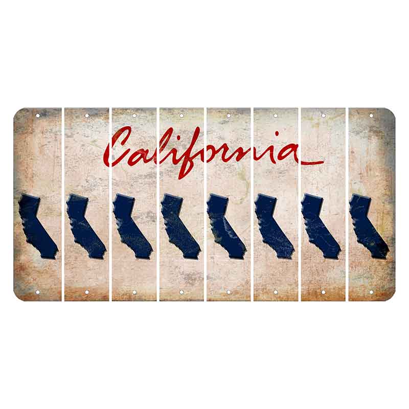 California White Cut License Plate Strips (Set of 8)