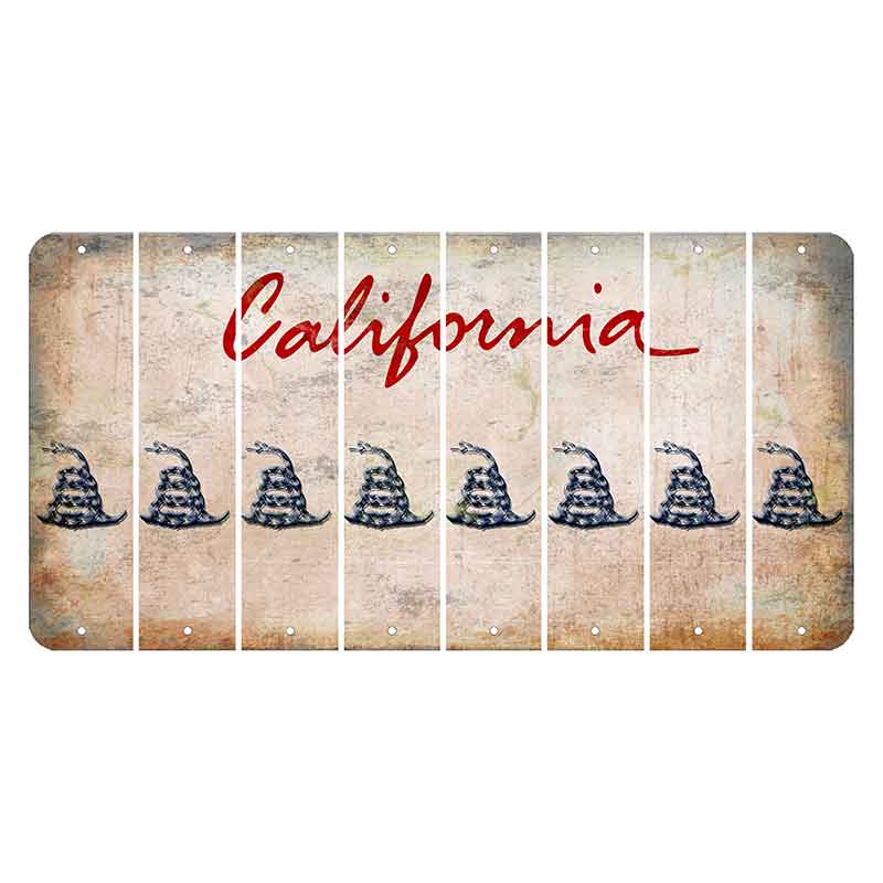 California White Cut License Plate Strips (Set of 8)