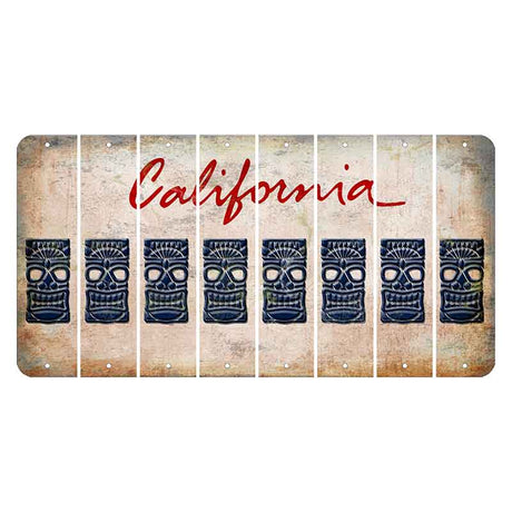 California White Cut License Plate Strips (Set of 8)