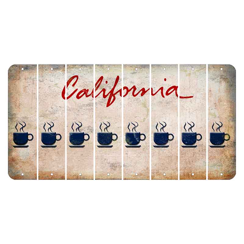 California White Cut License Plate Strips (Set of 8)