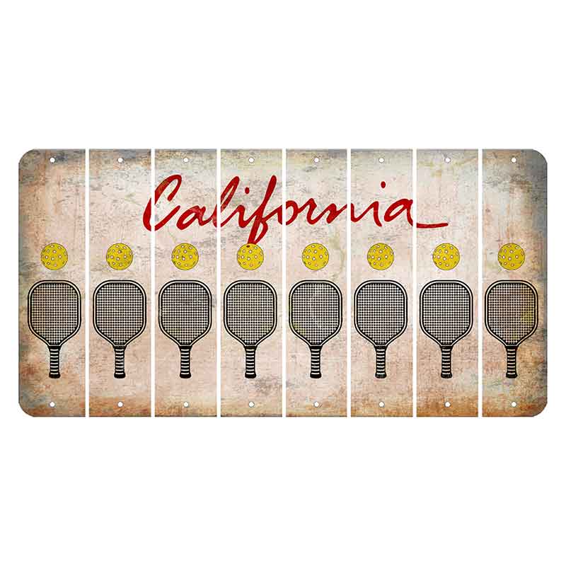 California White Cut License Plate Strips (Set of 8) Pickleball