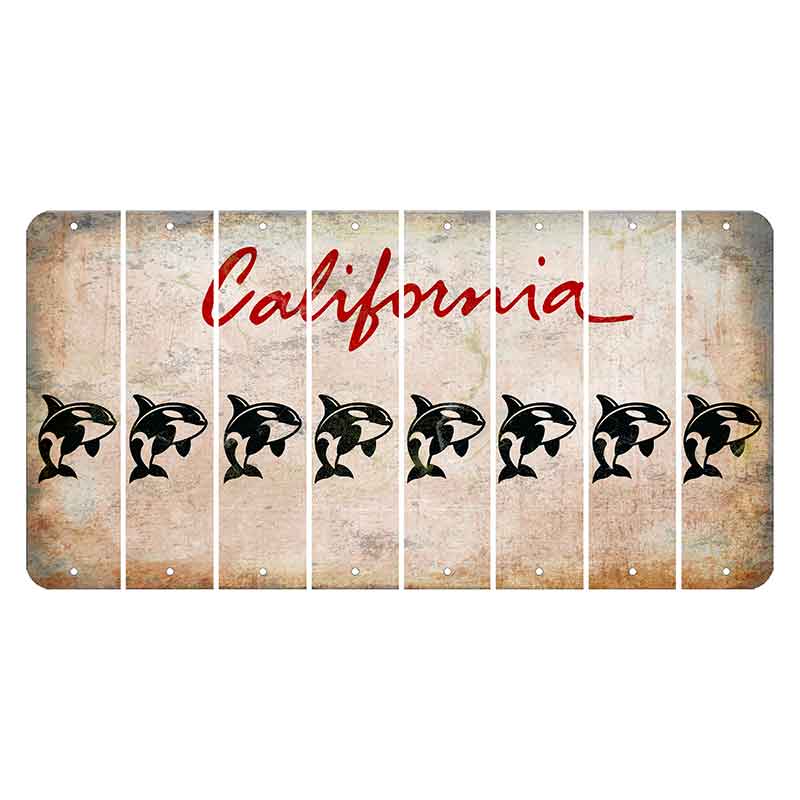 California White Cut License Plate Strips (Set of 8)