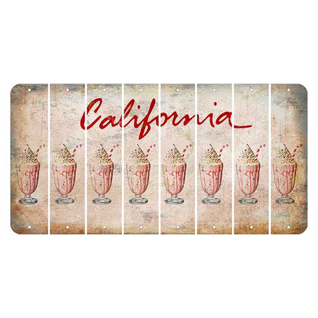 California White Cut License Plate Strips (Set of 8)