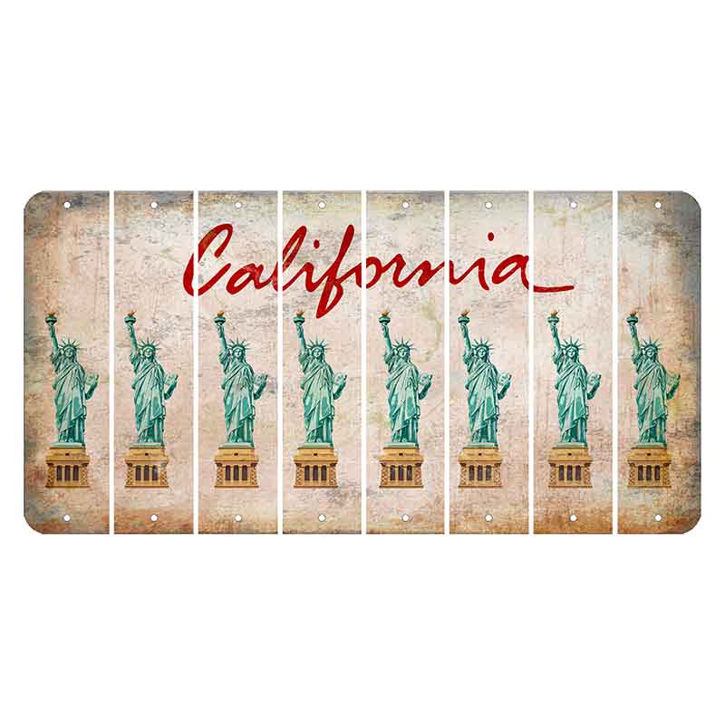 California White Cut License Plate Strips (Set of 8)