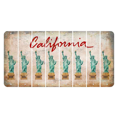 California White Cut License Plate Strips (Set of 8)