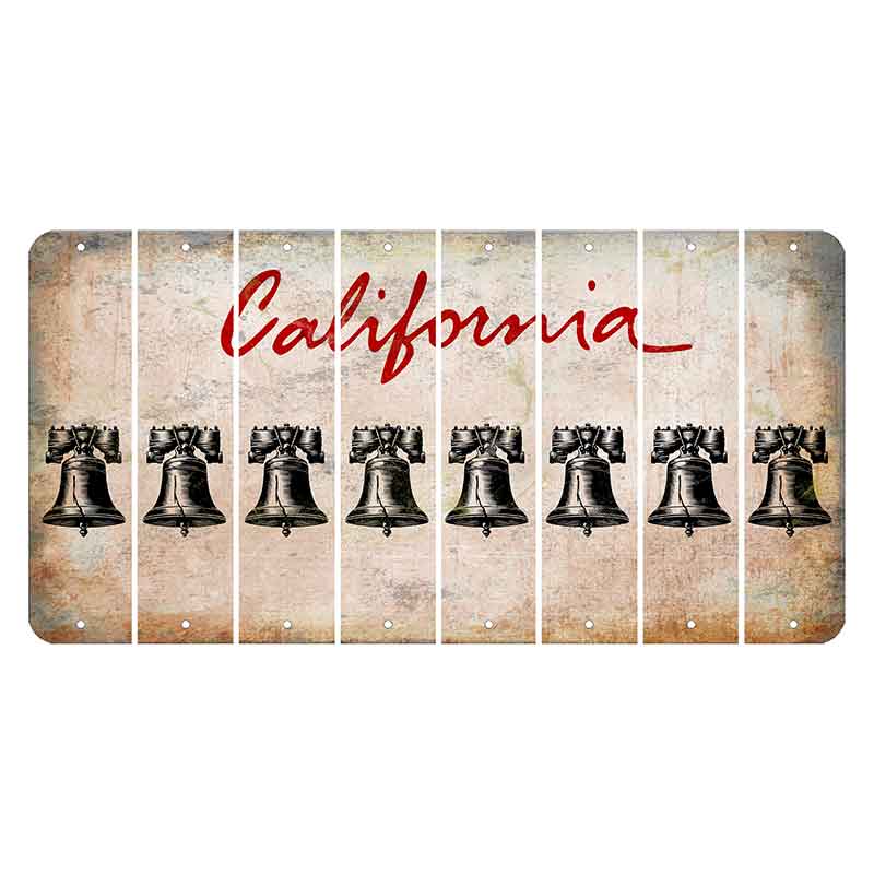 California White Cut License Plate Strips (Set of 8)