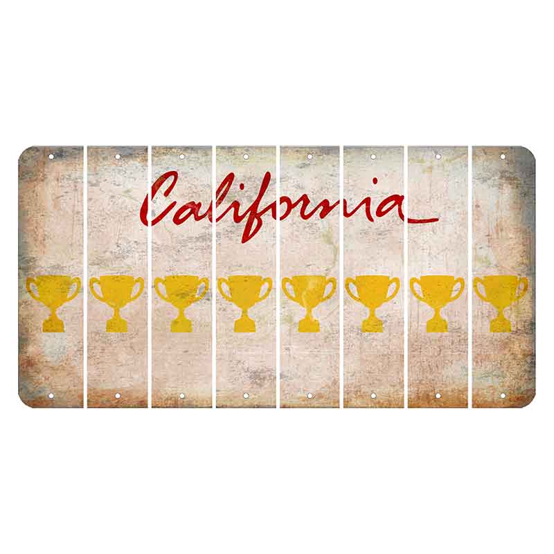 California White Cut License Plate Strips (Set of 8) Trophy