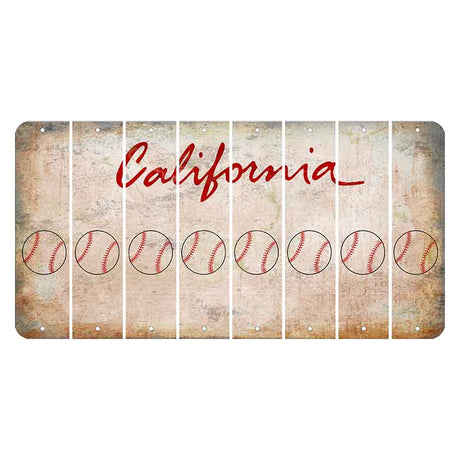 California White Cut License Plate Strips (Set of 8)