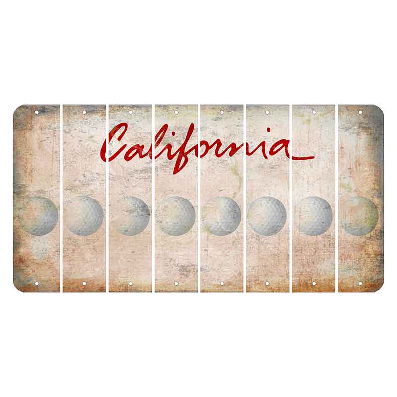 California White Cut License Plate Strips (Set of 8)