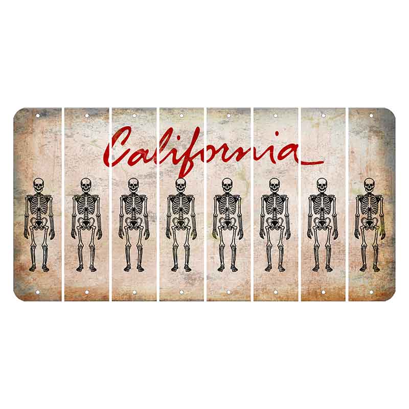 California White Cut License Plate Strips (Set of 8)