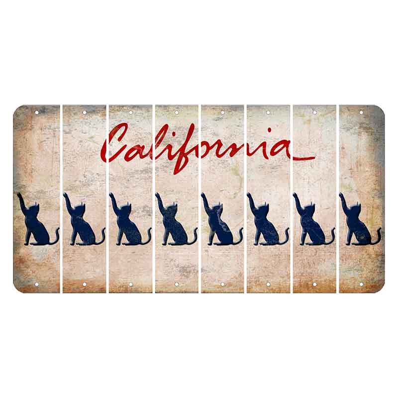 California White Cut License Plate Strips (Set of 8)