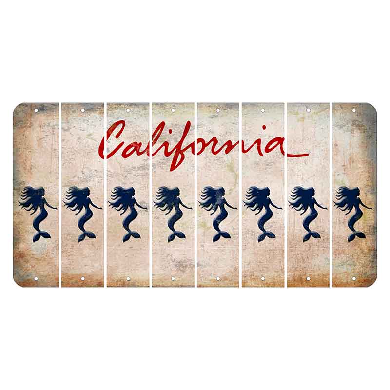 California White Cut License Plate Strips (Set of 8)