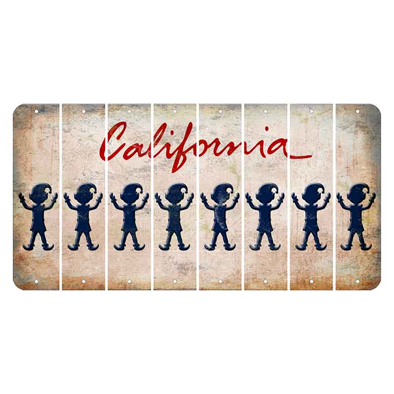 California White Cut License Plate Strips (Set of 8)