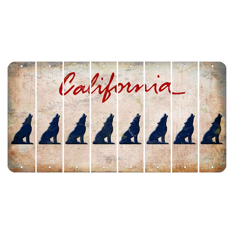 California White Cut License Plate Strips (Set of 8)