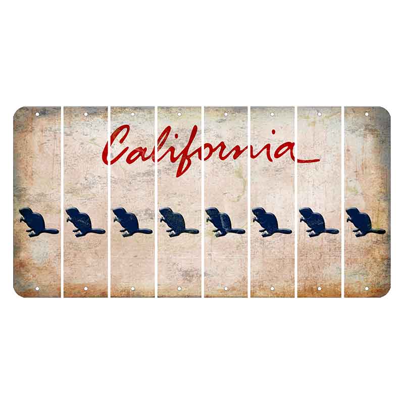 California White Cut License Plate Strips (Set of 8)