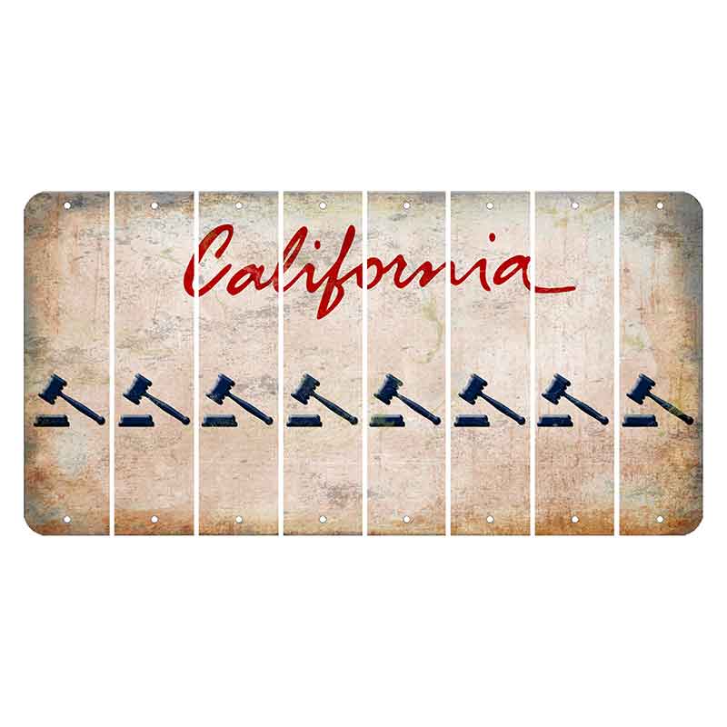 California White Cut License Plate Strips (Set of 8)