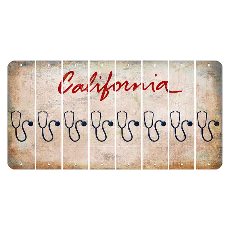 California White Cut License Plate Strips (Set of 8) Stethoscope