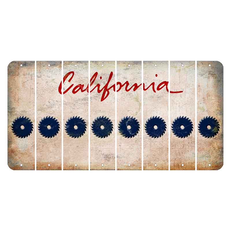 California White Cut License Plate Strips (Set of 8)