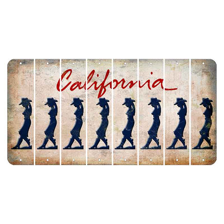 California White Cut License Plate Strips (Set of 8)