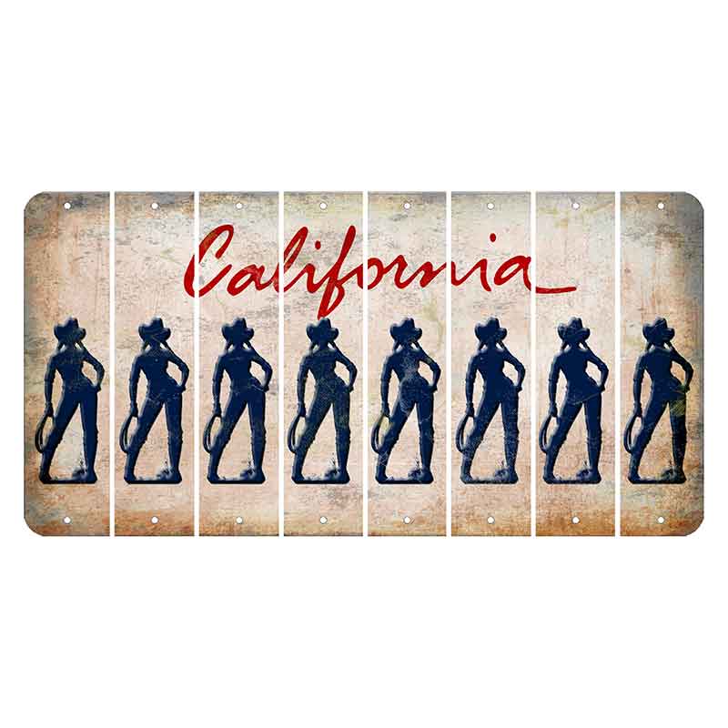 California White Cut License Plate Strips (Set of 8)