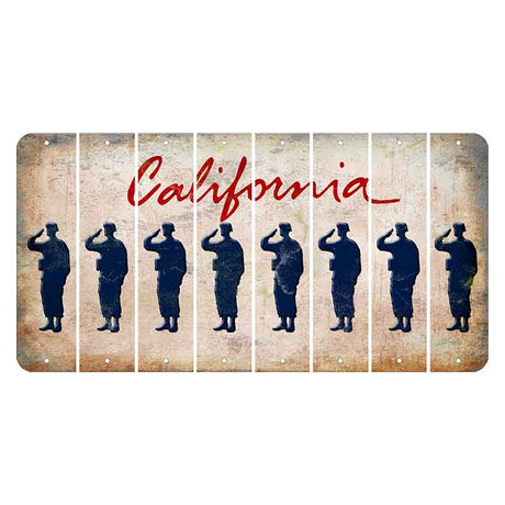 California White Cut License Plate Strips (Set of 8)