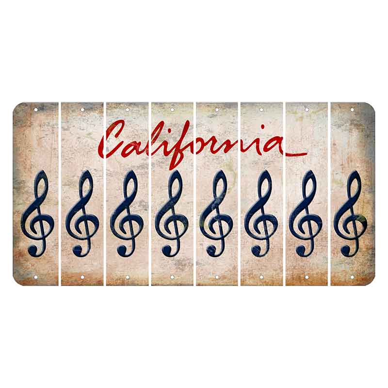 California White Cut License Plate Strips (Set of 8)