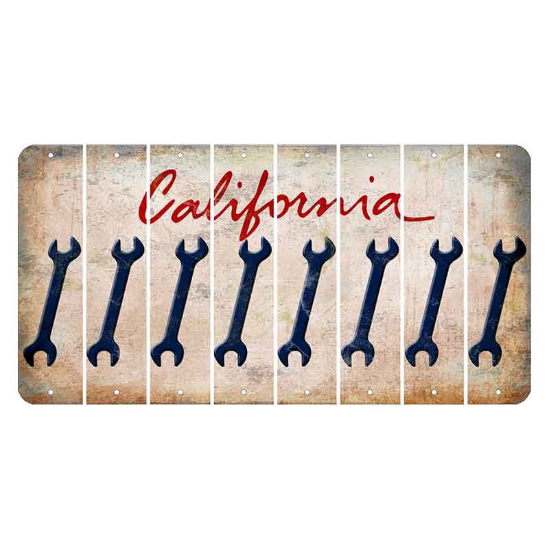 California White Cut License Plate Strips (Set of 8)