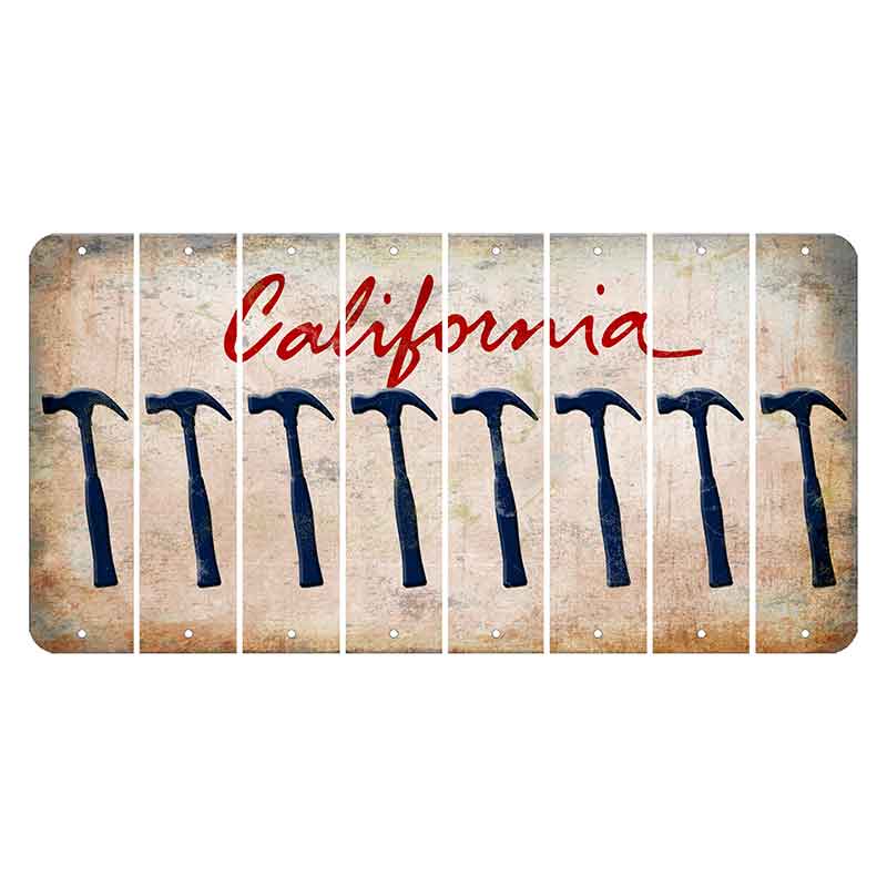 California White Cut License Plate Strips (Set of 8)