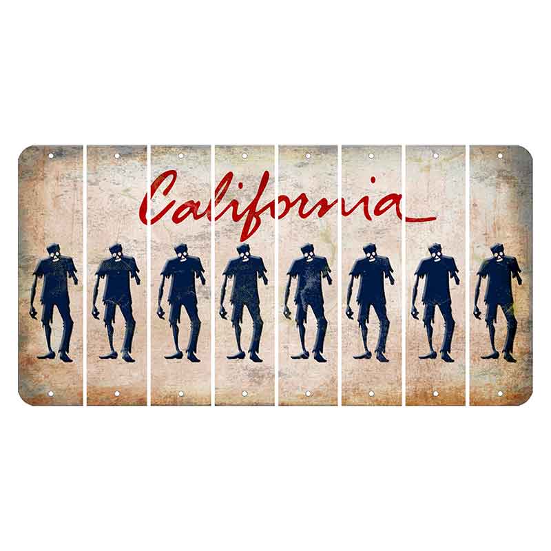 California White Cut License Plate Strips (Set of 8)