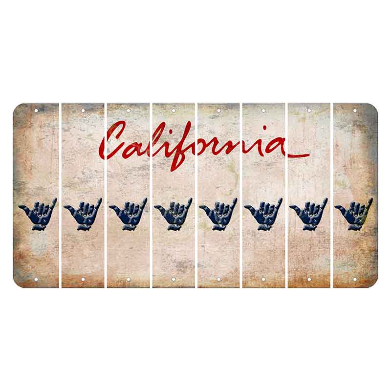 California White Cut License Plate Strips (Set of 8) Hang Loose