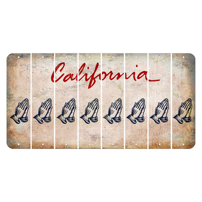 California White Cut License Plate Strips (Set of 8)