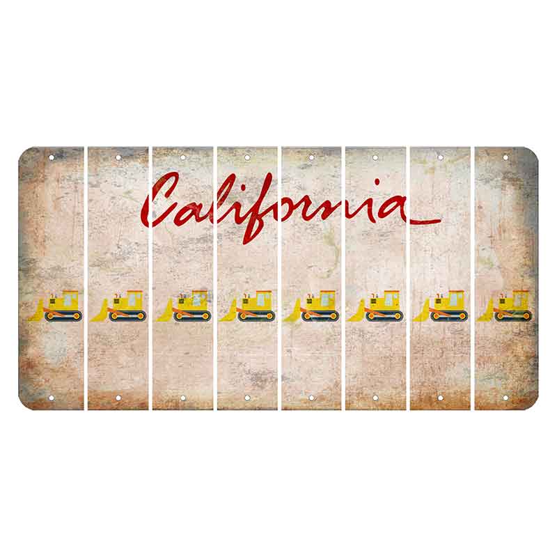 California White Cut License Plate Strips (Set of 8) Dozer