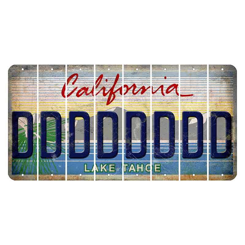 California Lake Tahoe Cut License Plate Strips (Set of 8)