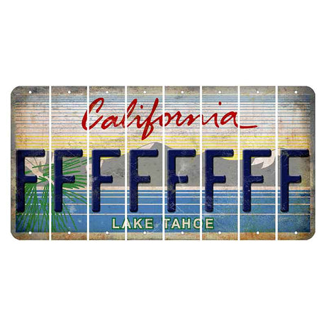 California Lake Tahoe Cut License Plate Strips (Set of 8)