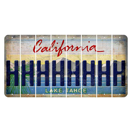 California Lake Tahoe Cut License Plate Strips (Set of 8)