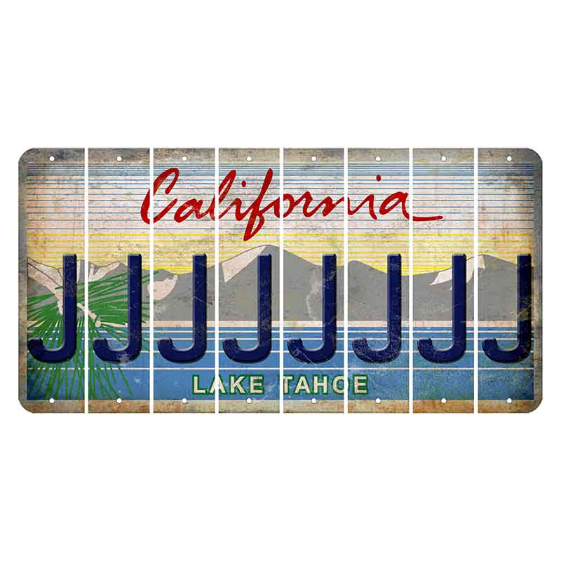 California Lake Tahoe Cut License Plate Strips (Set of 8)