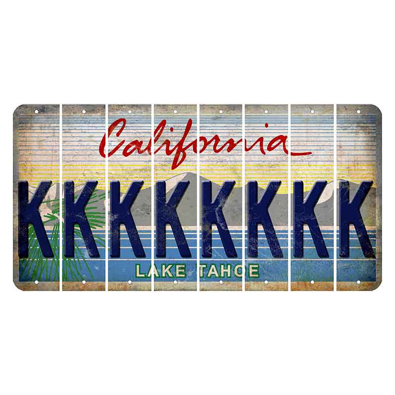 California Lake Tahoe Cut License Plate Strips (Set of 8)