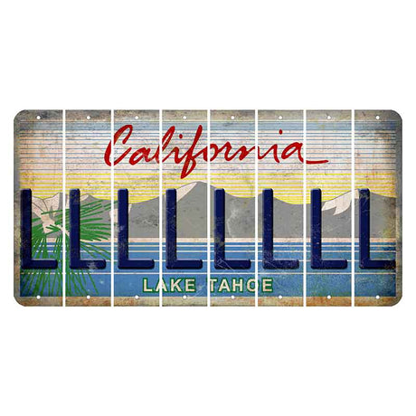 California Lake Tahoe Cut License Plate Strips (Set of 8)