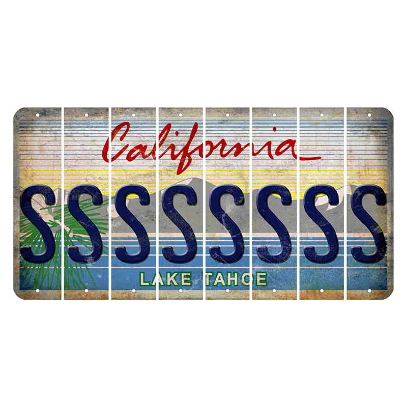 California Lake Tahoe Cut License Plate Strips (Set of 8)