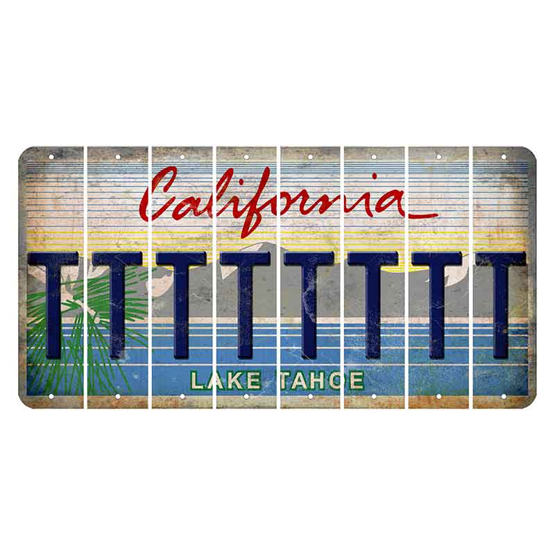 California Lake Tahoe Cut License Plate Strips (Set of 8)