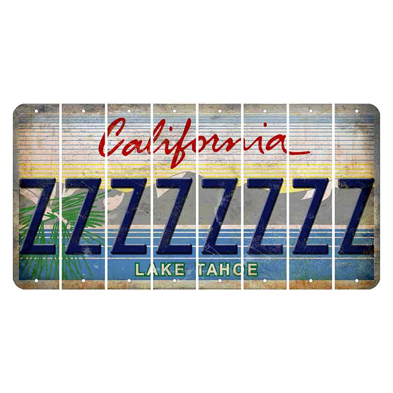 California Lake Tahoe Cut License Plate Strips (Set of 8)