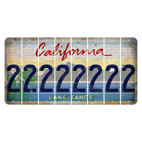 California Lake Tahoe Cut License Plate Strips (Set of 8)