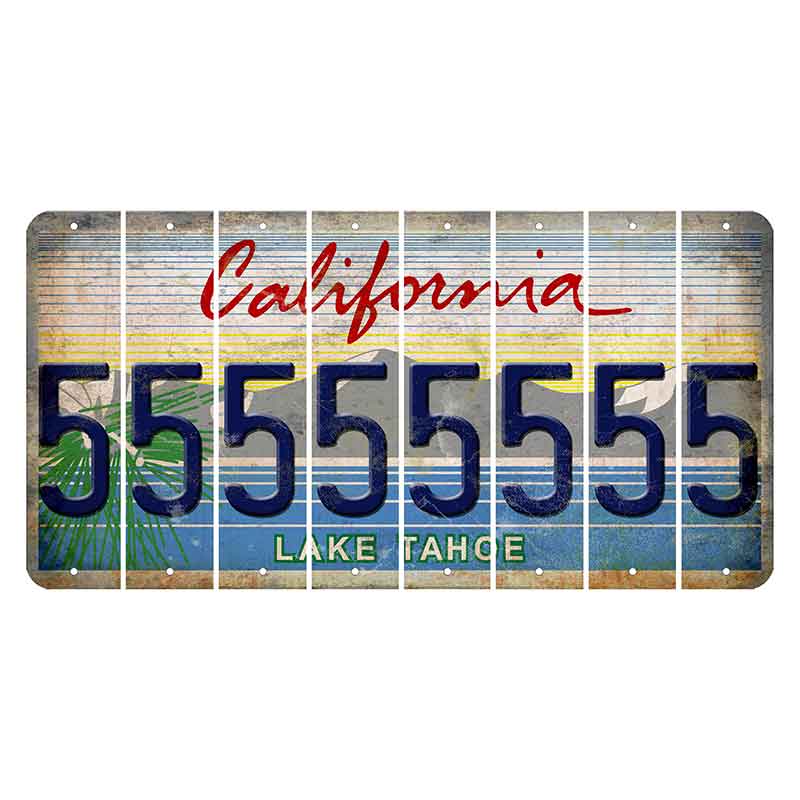 California Lake Tahoe Cut License Plate Strips (Set of 8)