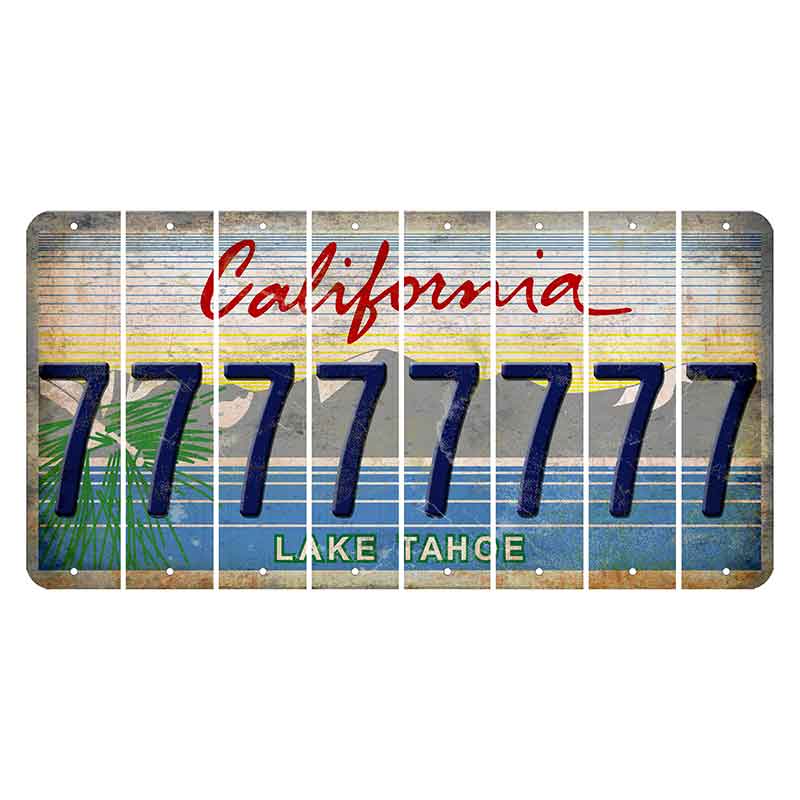 California Lake Tahoe Cut License Plate Strips (Set of 8)