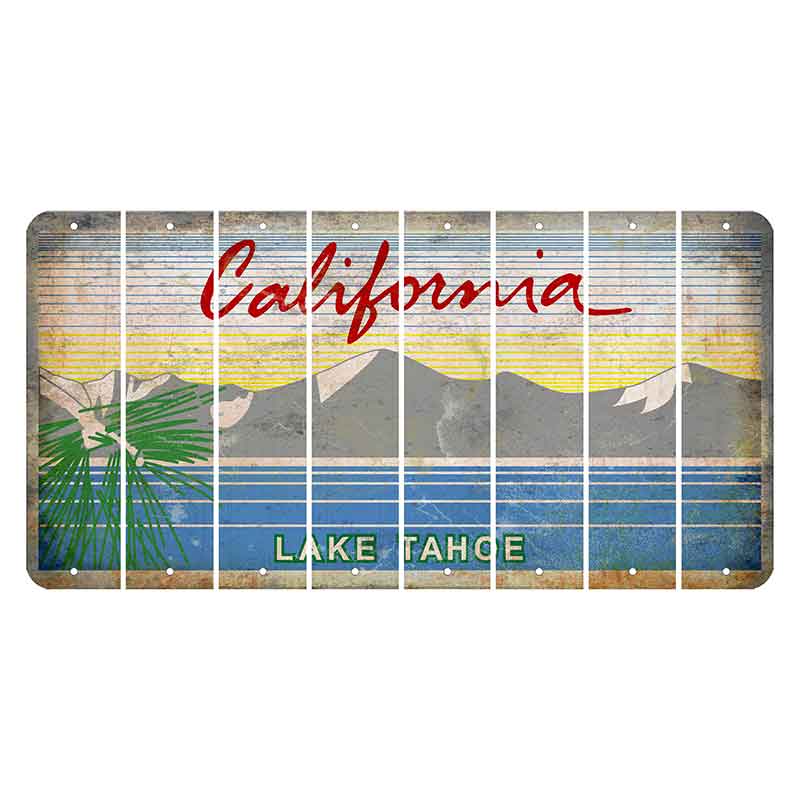 California Lake Tahoe Cut License Plate Strips (Set of 8)