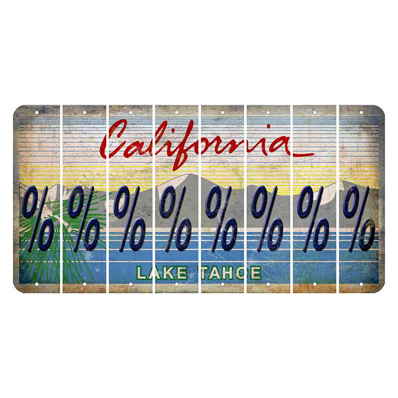 California Lake Tahoe Cut License Plate Strips (Set of 8)