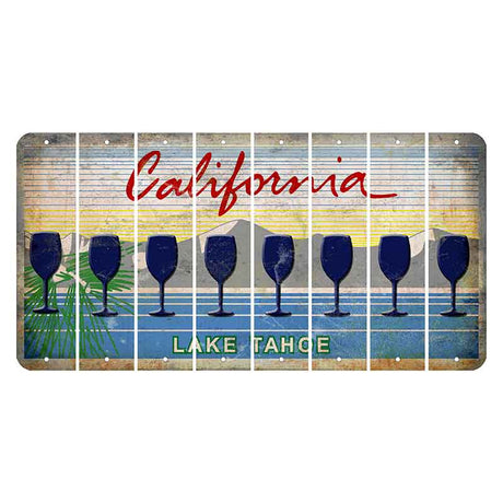 California Lake Tahoe Cut License Plate Strips (Set of 8)