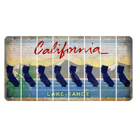 California Lake Tahoe Cut License Plate Strips (Set of 8)