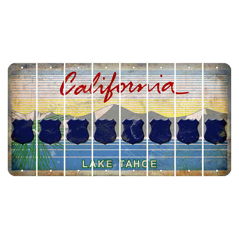 California Lake Tahoe Cut License Plate Strips (Set of 8)